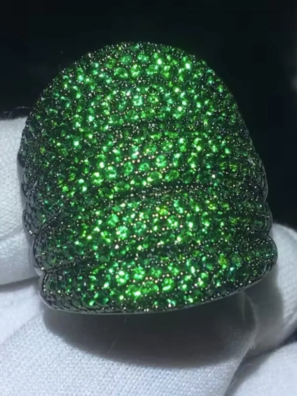 S925 sterling silver Luxury Pave Lab grown gemstone rings unisex